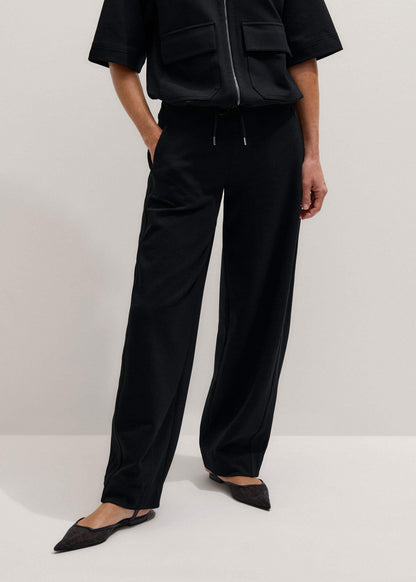 ME+EM Black Luxe Travel Tailoring Barrel-Leg Pant
