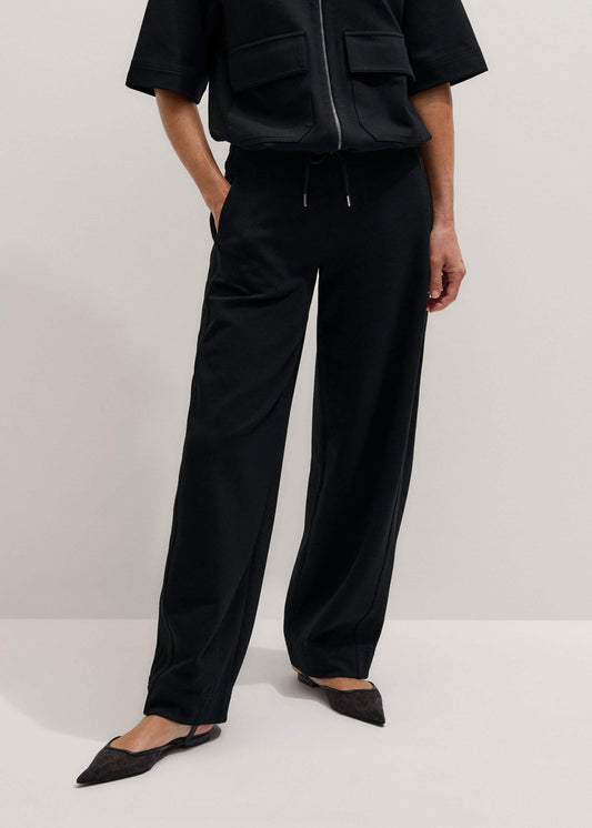 ME+EM Black Luxe Travel Tailoring Barrel-Leg Pant