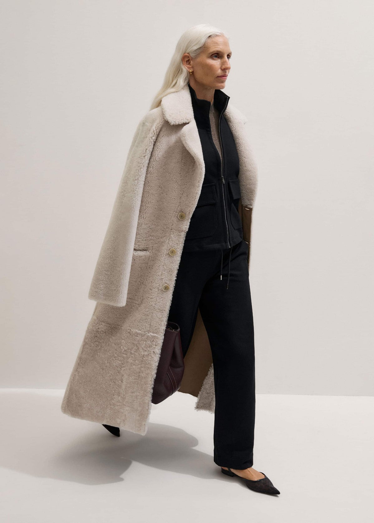 ME+EM Black Luxe Travel Tailoring Barrel-Leg Pant