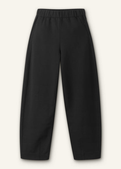 ME+EM Black Luxe Travel Tailoring Barrel-Leg Pant
