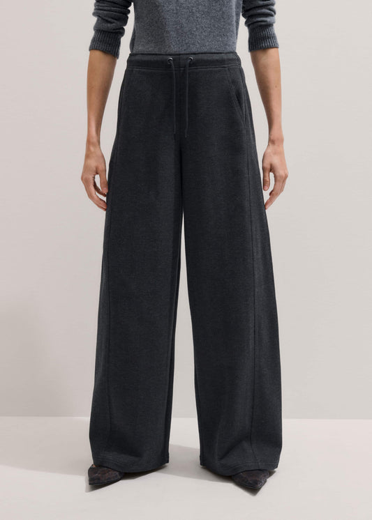 ME+EM Gray Herringbone Barrel-Leg Pant