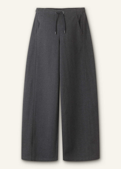 ME+EM Gray Herringbone Barrel-Leg Pant