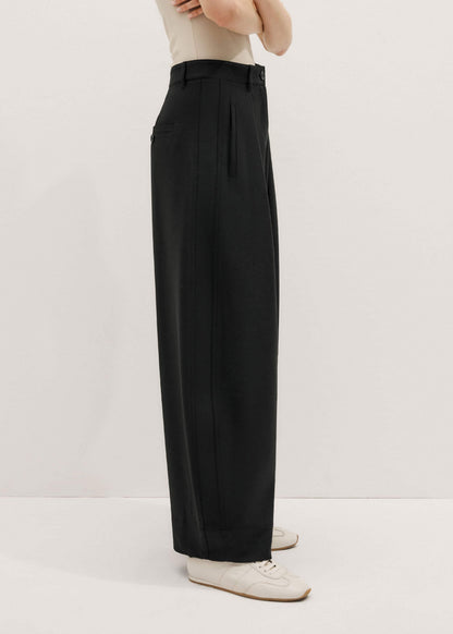 ME+EM Black Barrel Leg Pant
