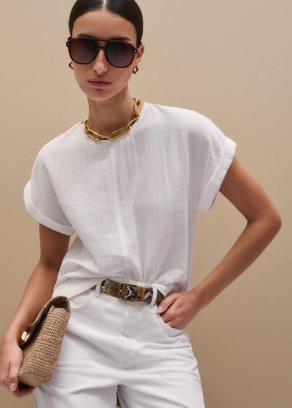 ME+EM White Cheesecloth T-Shirt