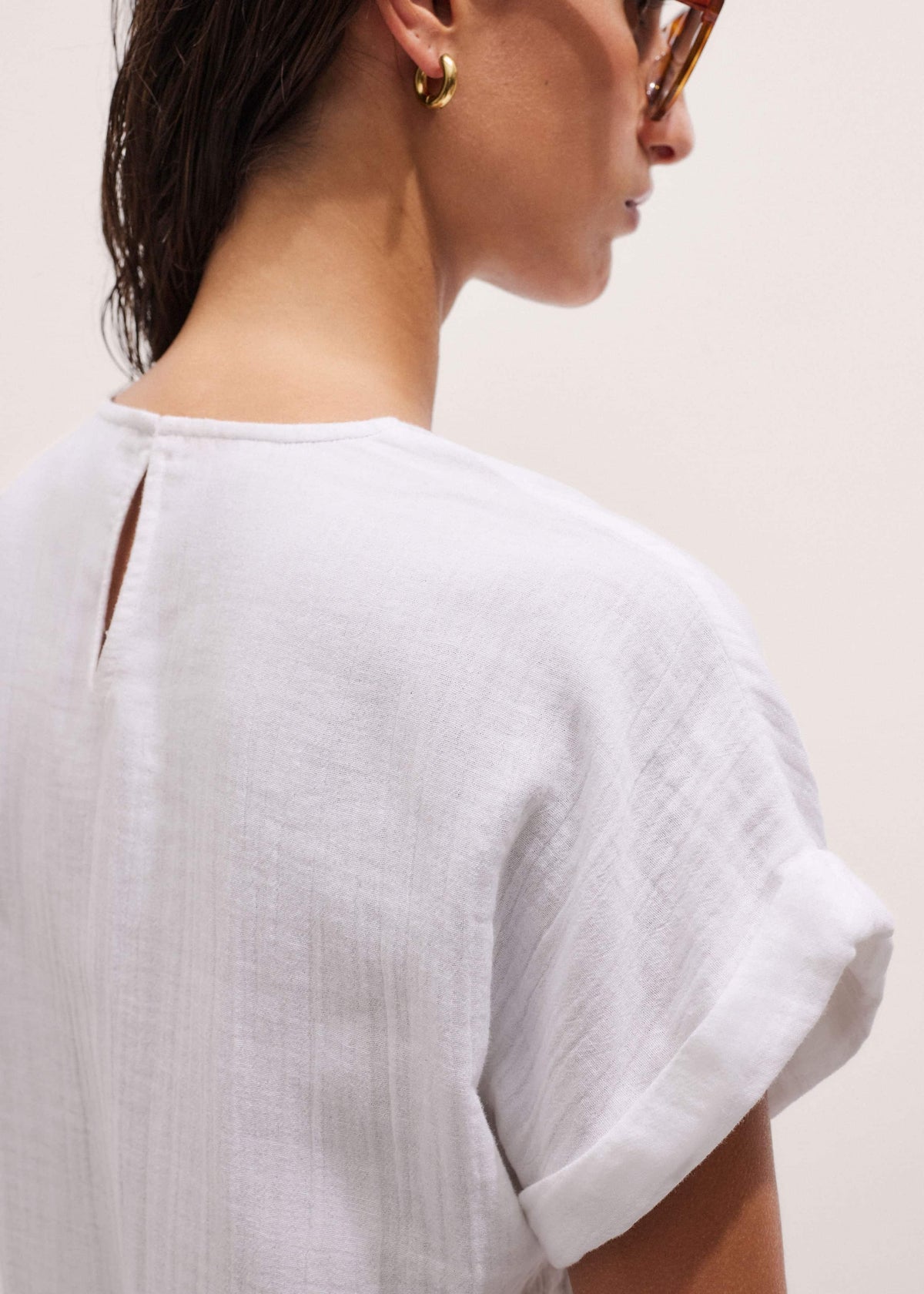 ME+EM White Cheesecloth T-Shirt