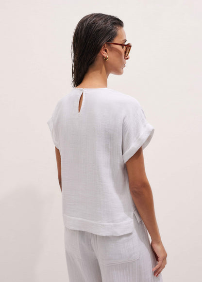 ME+EM White Cheesecloth T-Shirt