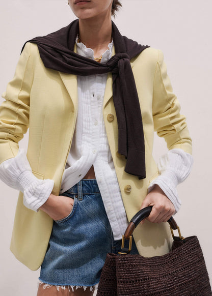 ME+EM White Cheesecloth Pleat Detail Blouse