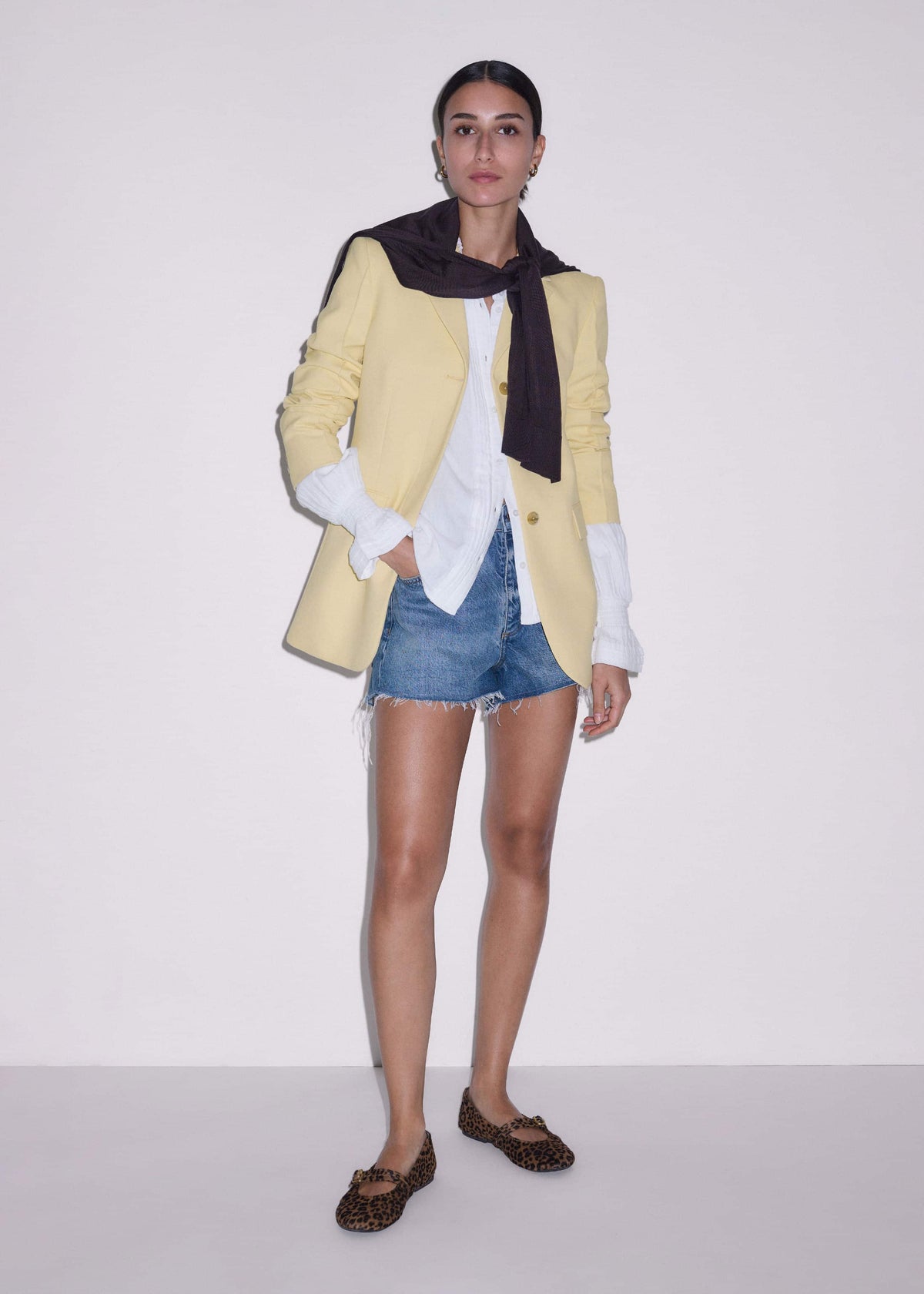 ME+EM White Cheesecloth Pleat Detail Blouse