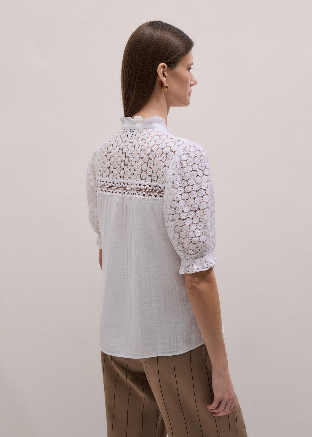 ME+EM White Cheesecloth AM-PM Summer Blouse