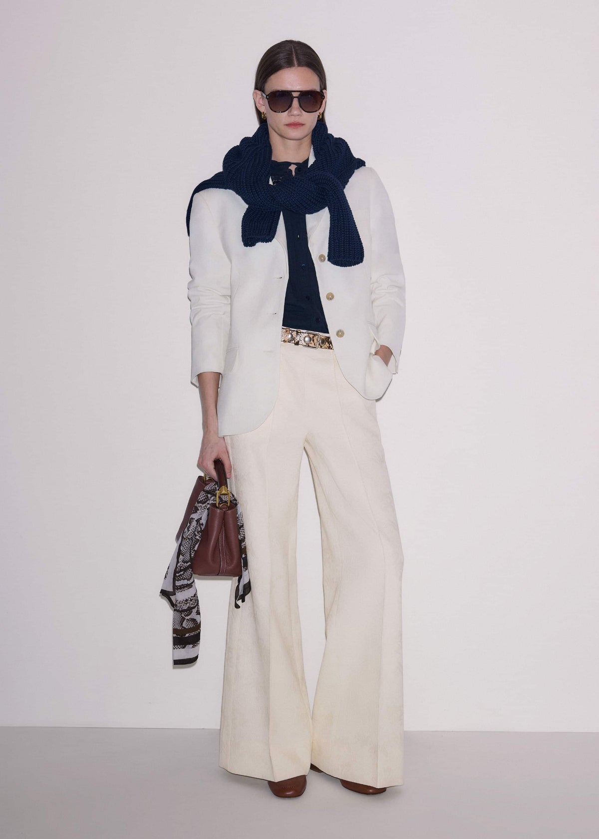 ME+EM Navy Cheesecloth AM-PM Summer Blouse