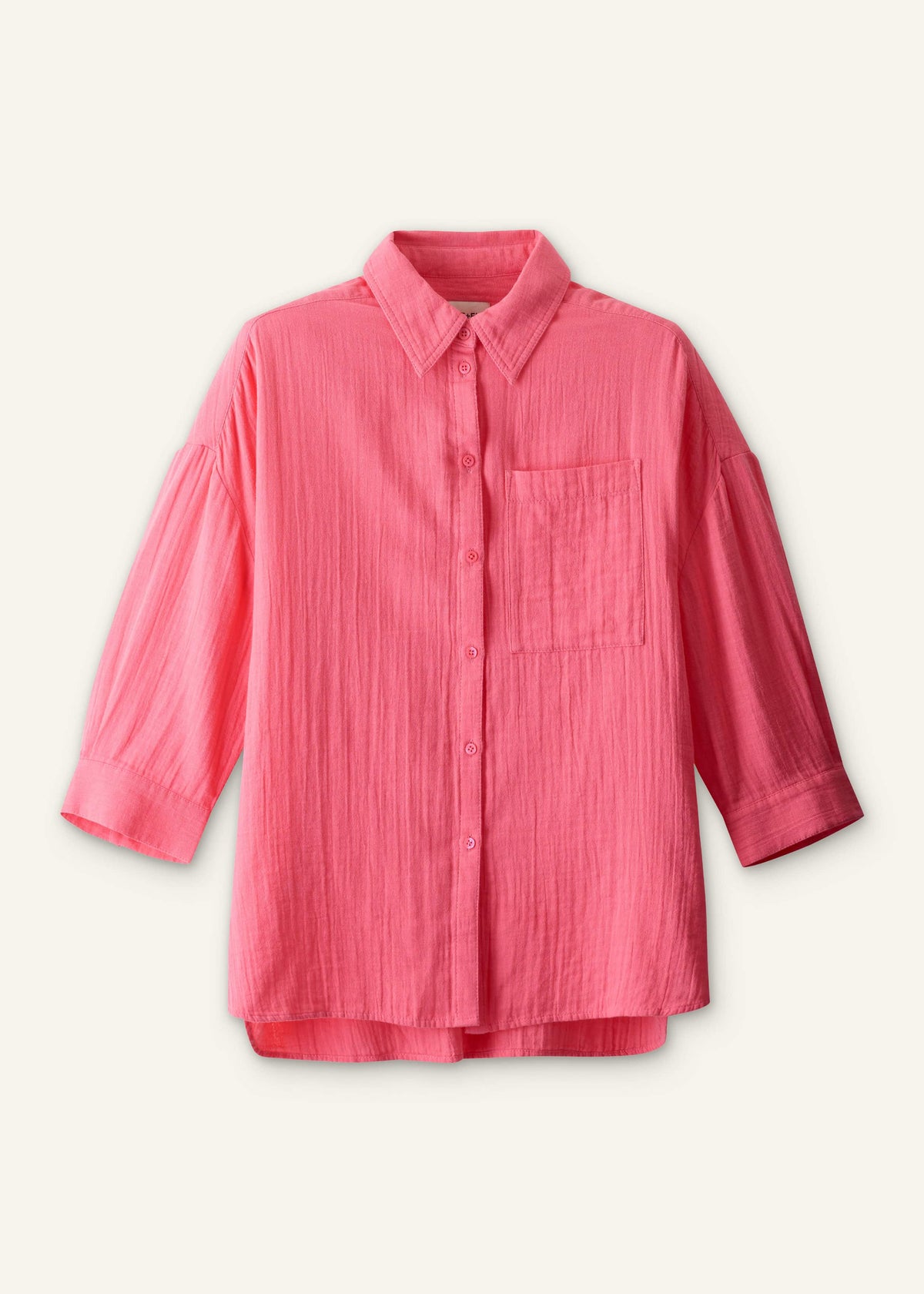 ME+EM Pink Cheesecloth Relaxed Shirt