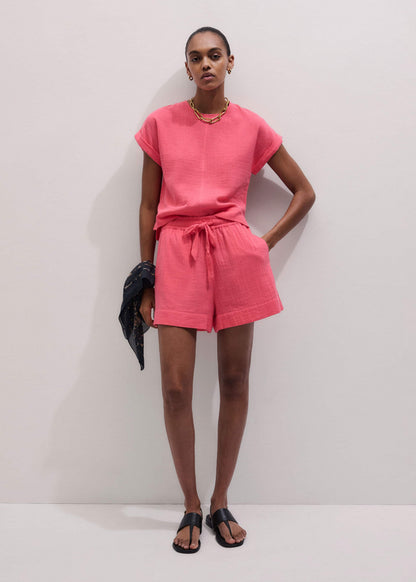 ME+EM Pink Cheesecloth Summer T-Shirt