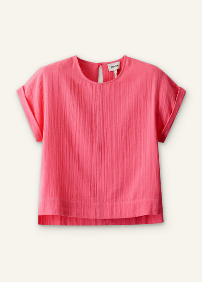 ME+EM Pink Cheesecloth Summer T-Shirt