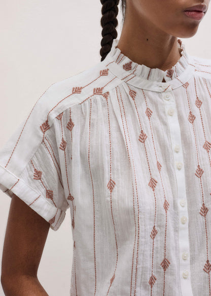 ME+EM White Turn-Up Cuff Blouse