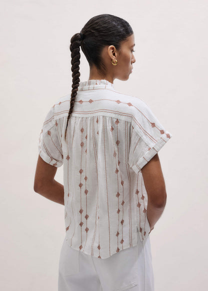 ME+EM White Turn-Up Cuff Blouse