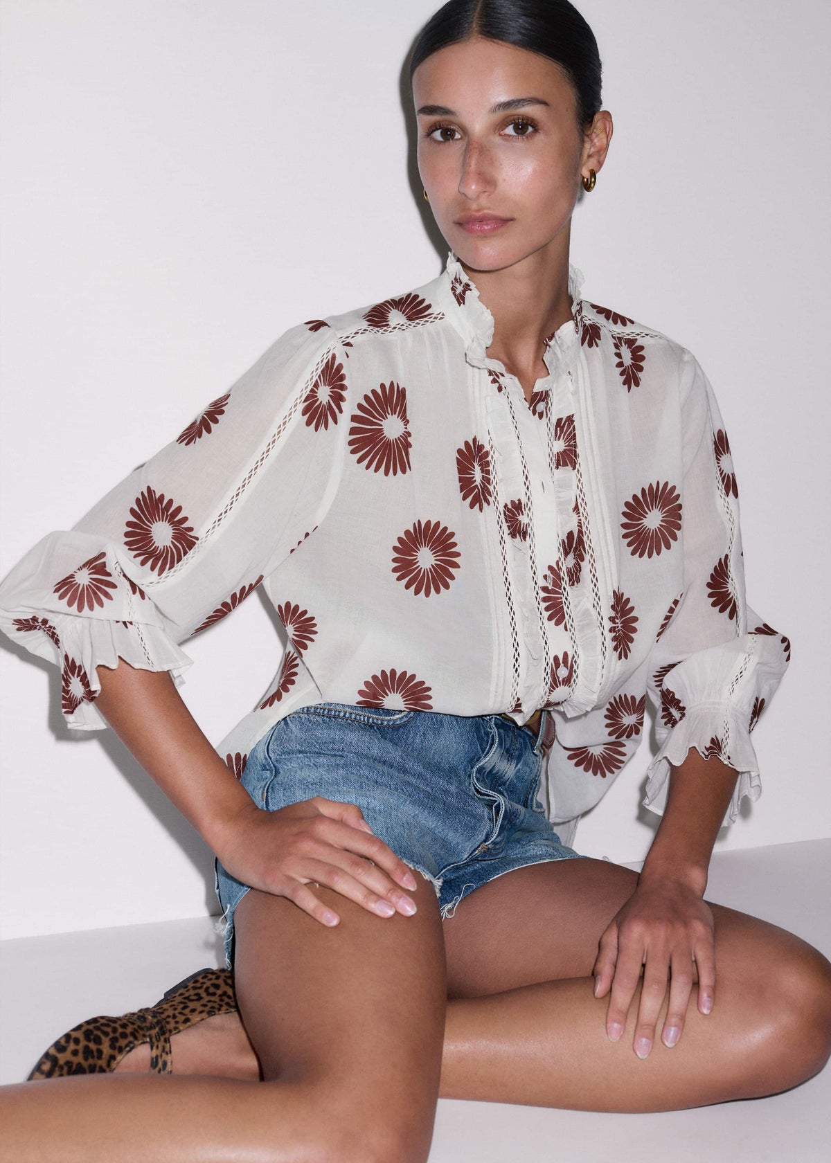 ME+EM Cream Summer Swing Blouse
