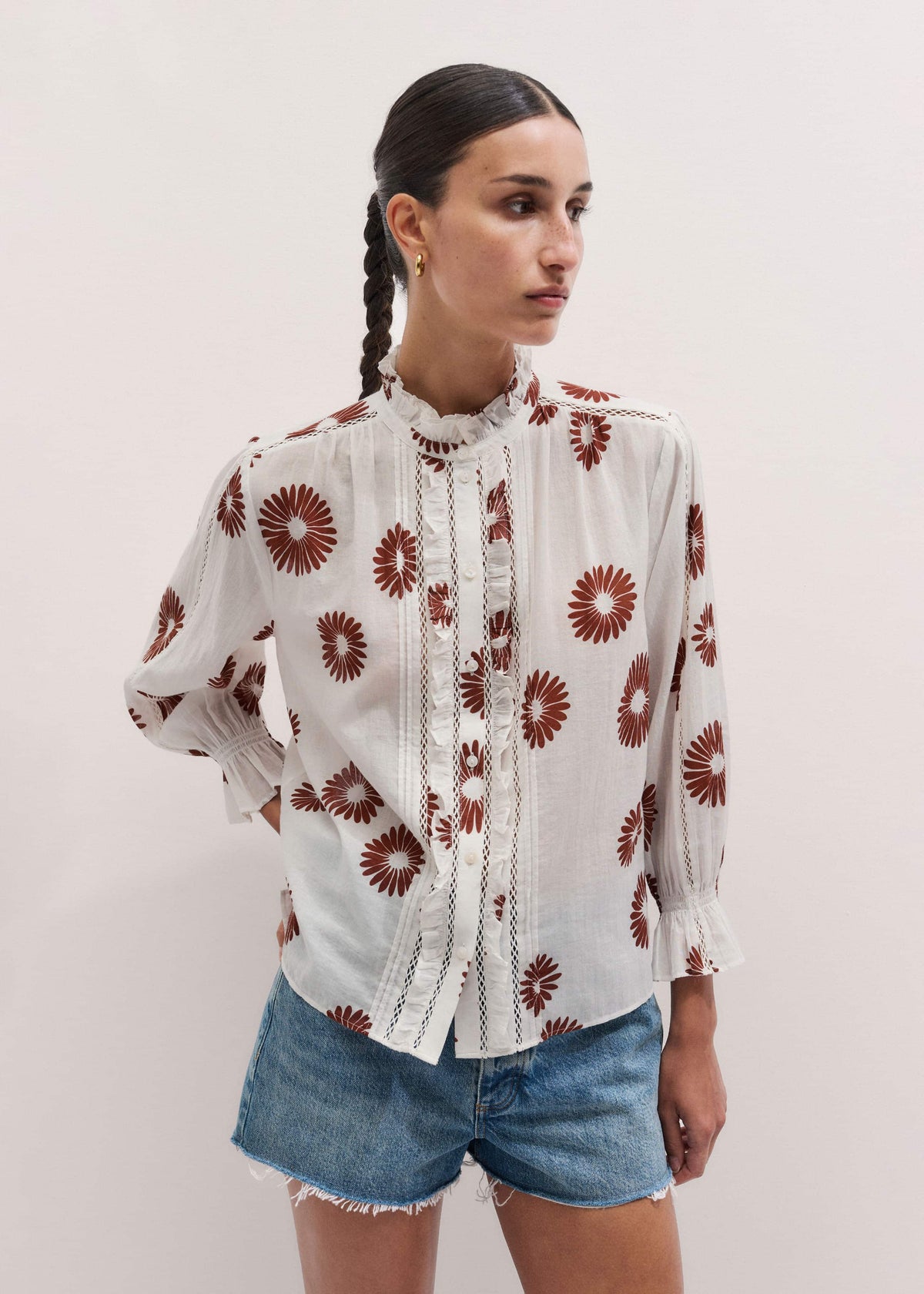 ME+EM Cream Summer Swing Blouse