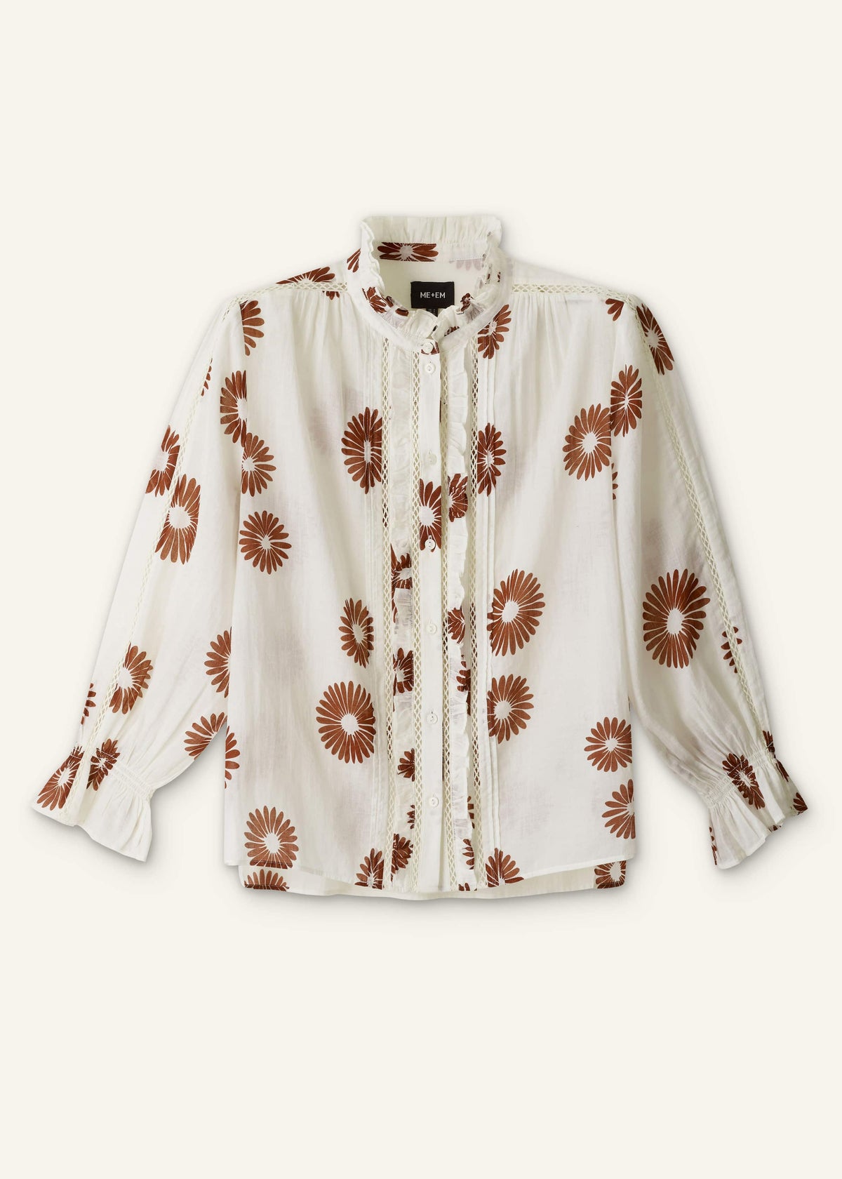 ME+EM Cream Summer Swing Blouse