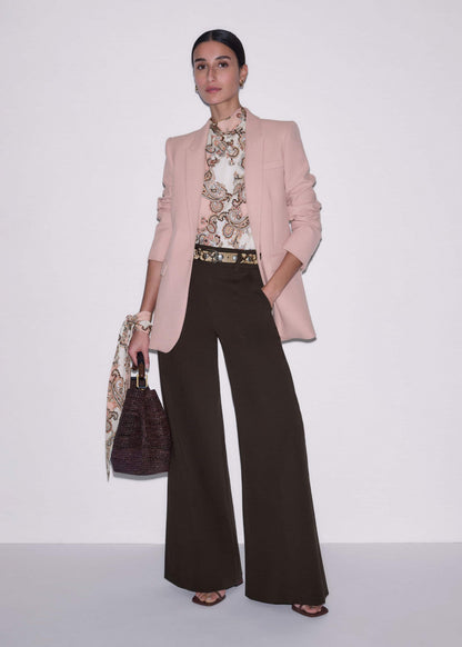 ME+EM Pink Silk Draped Neck Top