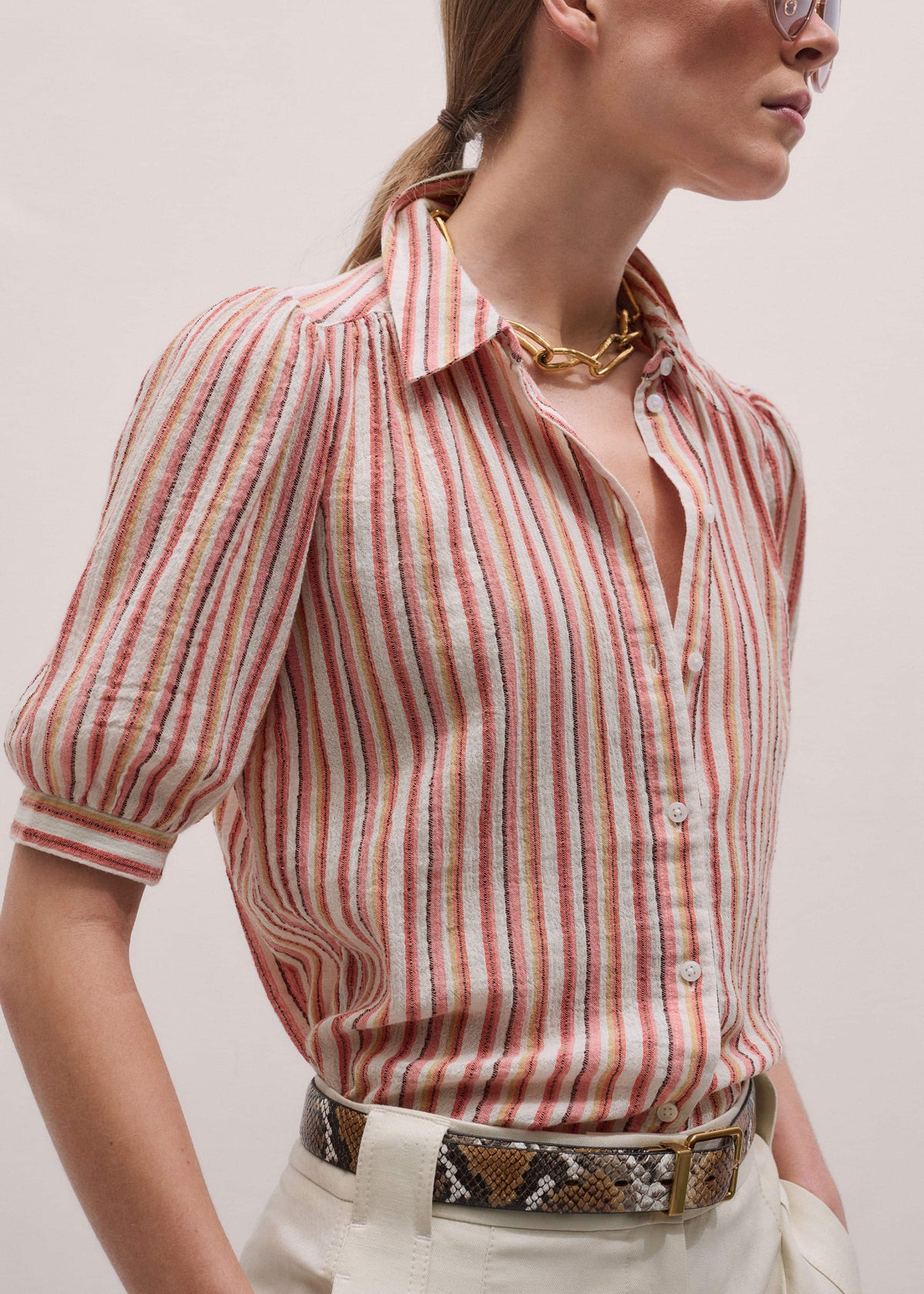 ME+EM Pink Stripe Summer Blouse