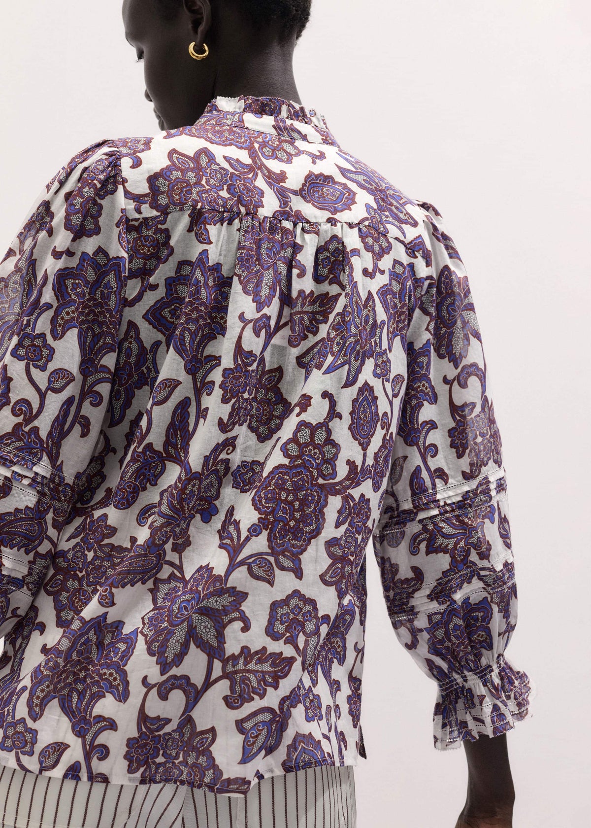 ME+EM Cream Floral Print Blouse