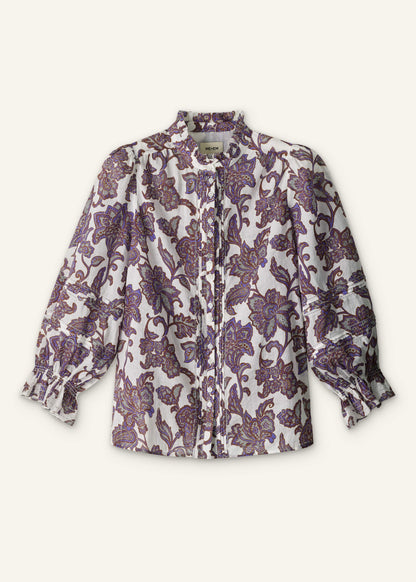 ME+EM Cream Floral Print Blouse