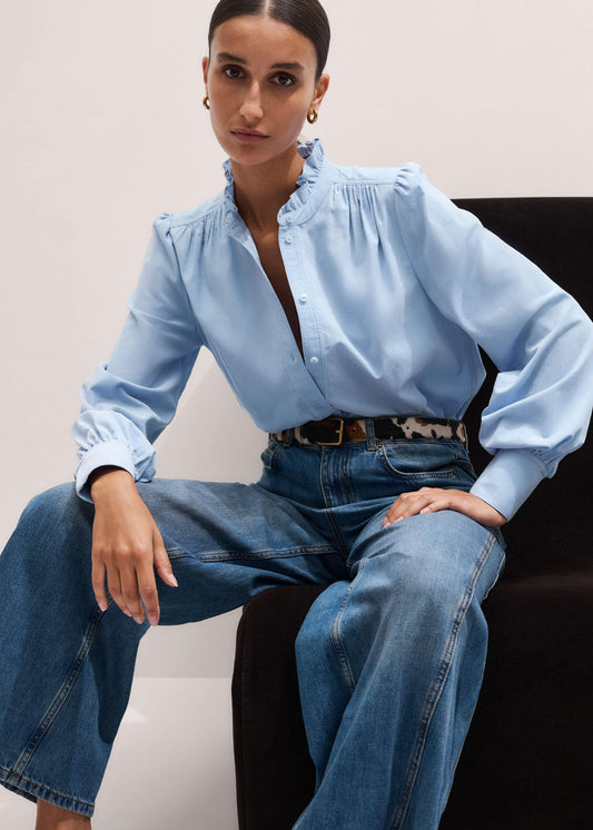 ME+EM Blue Winter Blouse