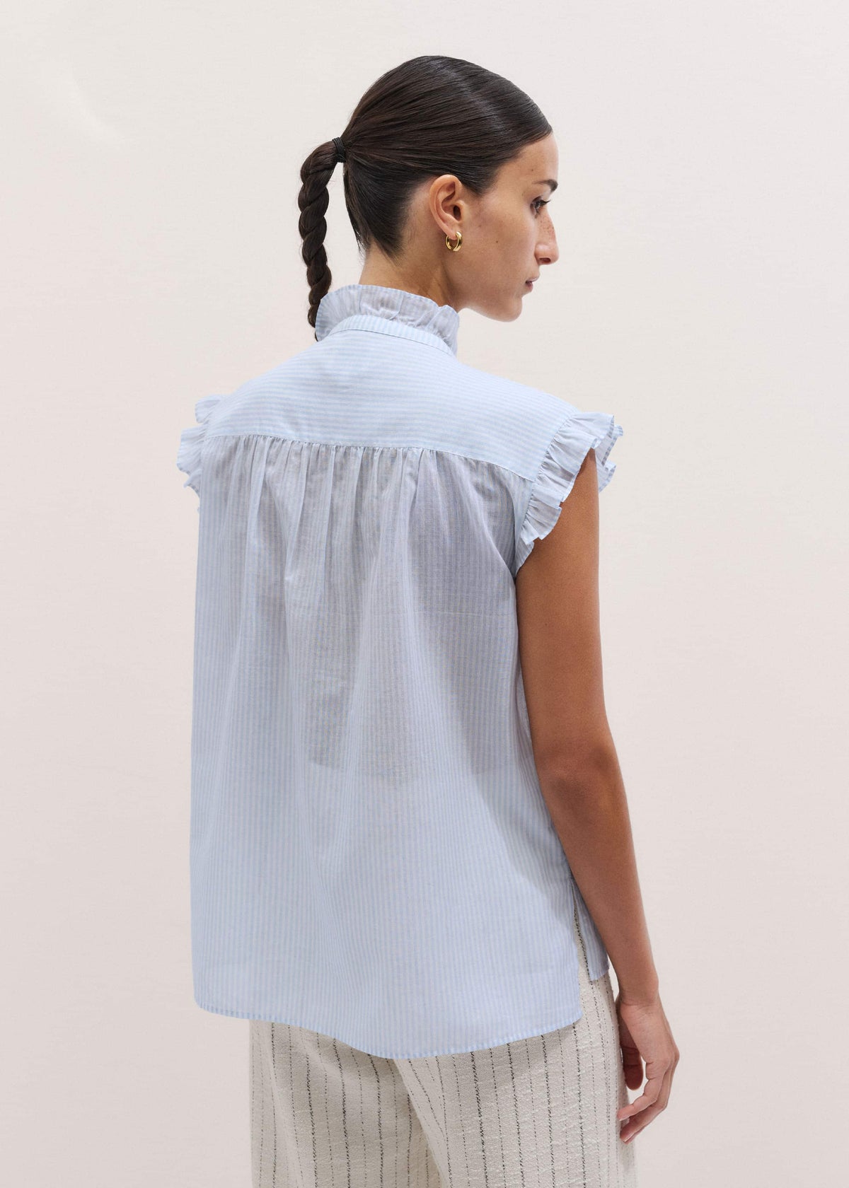 ME+EM ME+EM's Blue Soft Stripe Blouse