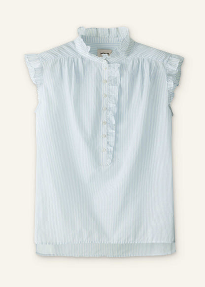 ME+EM ME+EM's Blue Soft Stripe Blouse