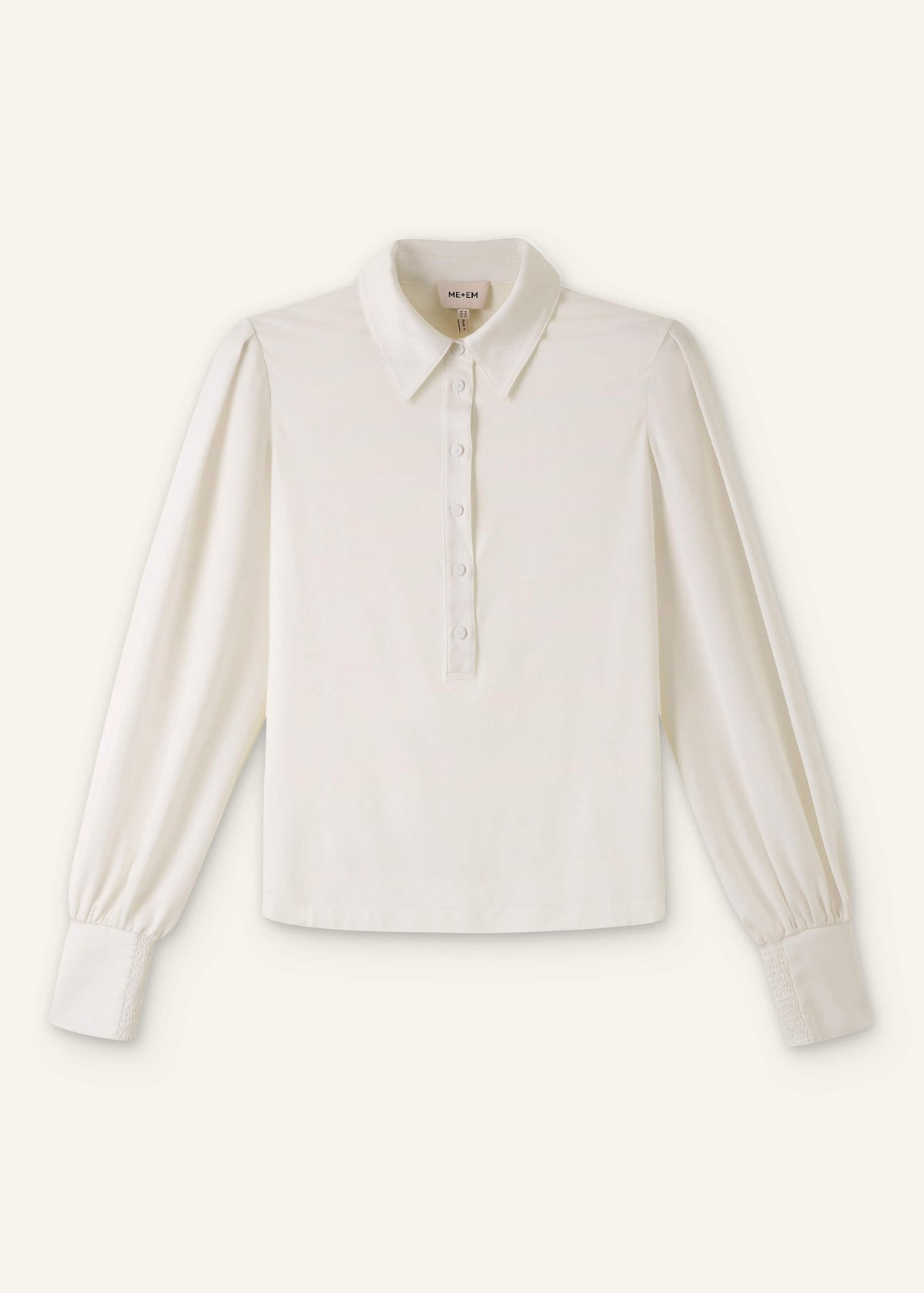 ME+EM Cream Fluid Sleeve Layering Blouse