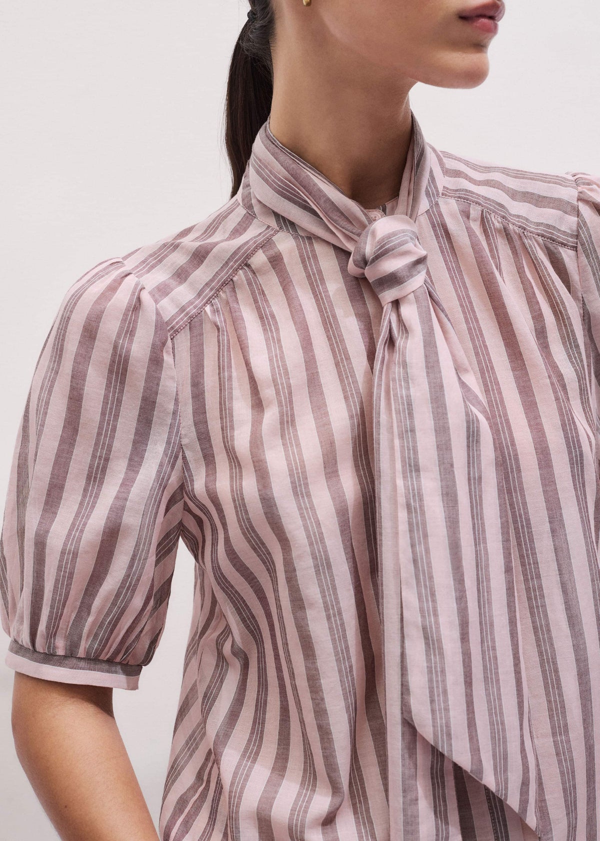 ME+EM Pink Soft Stripe Blouse