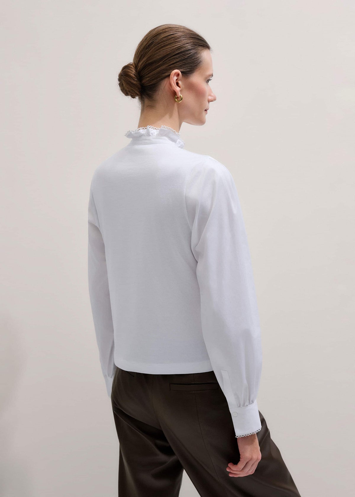 ME+EM White Frill Neck Layering Blouse