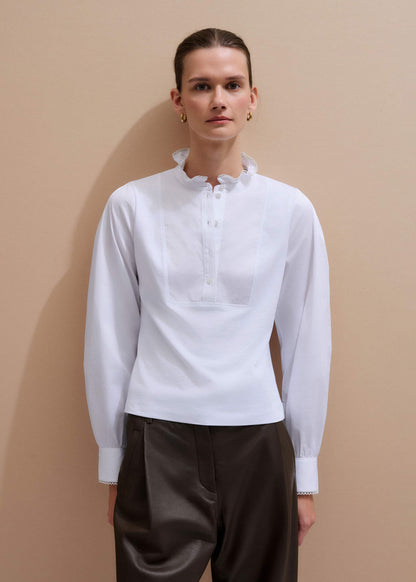 ME+EM White Frill Neck Layering Blouse