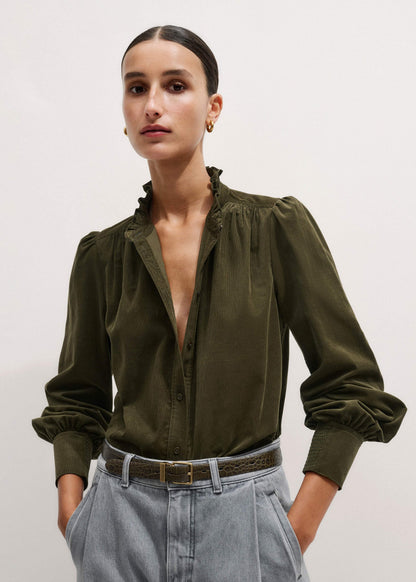 ME+EM Olive Green Winter Blouse