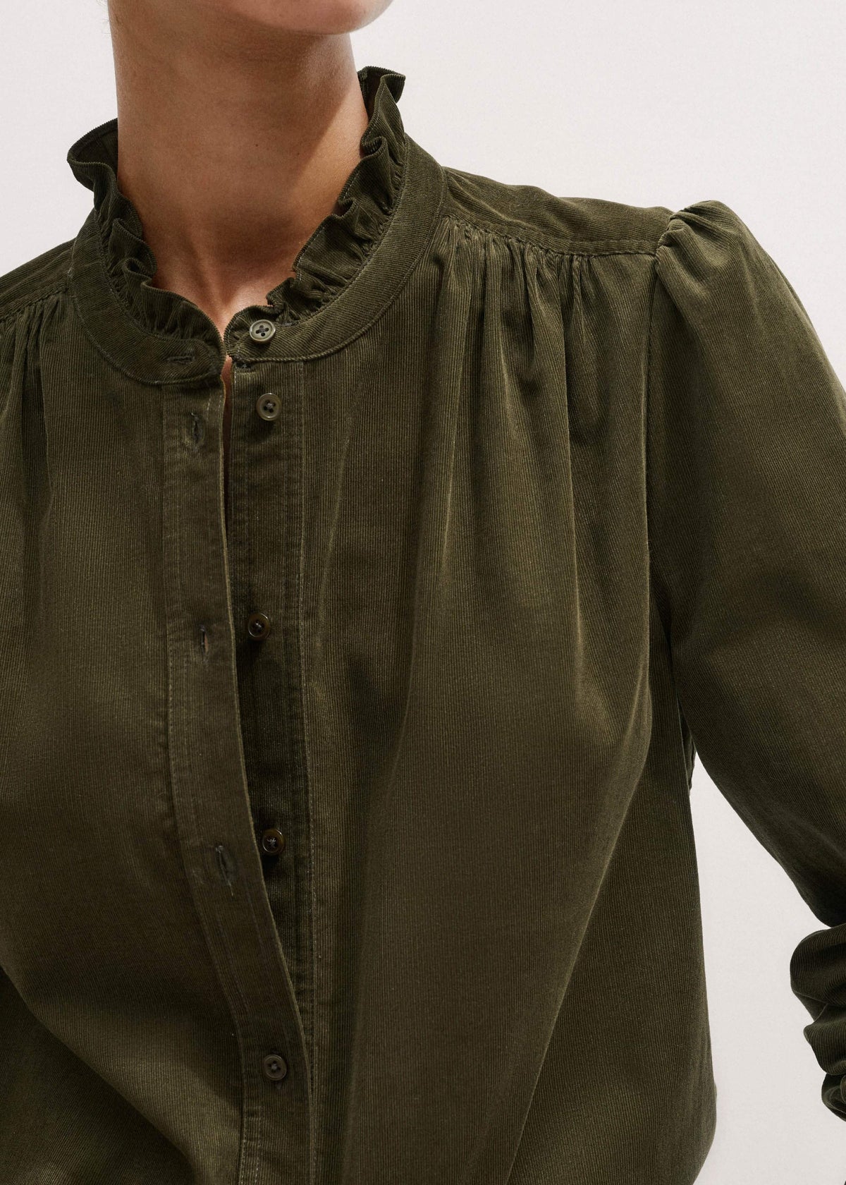 ME+EM Olive Green Winter Blouse