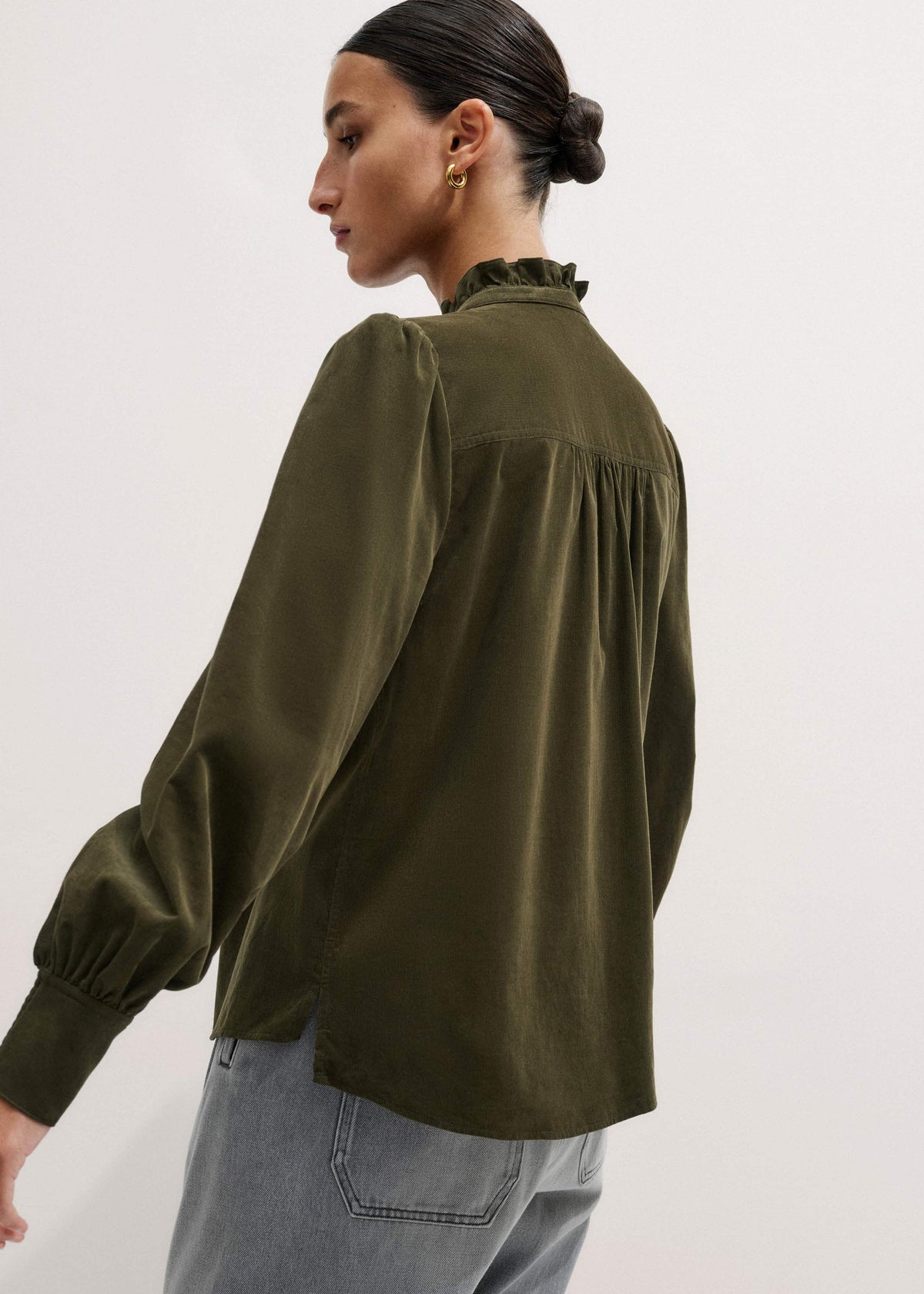 ME+EM Olive Green Winter Blouse
