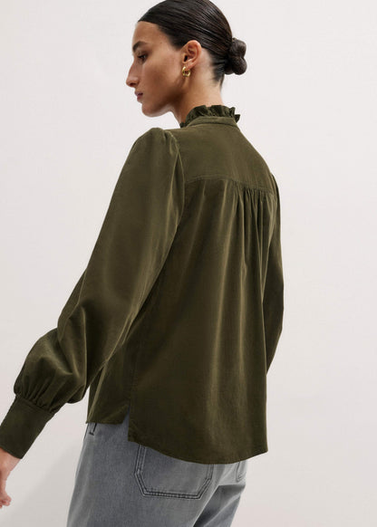 ME+EM Olive Green Winter Blouse