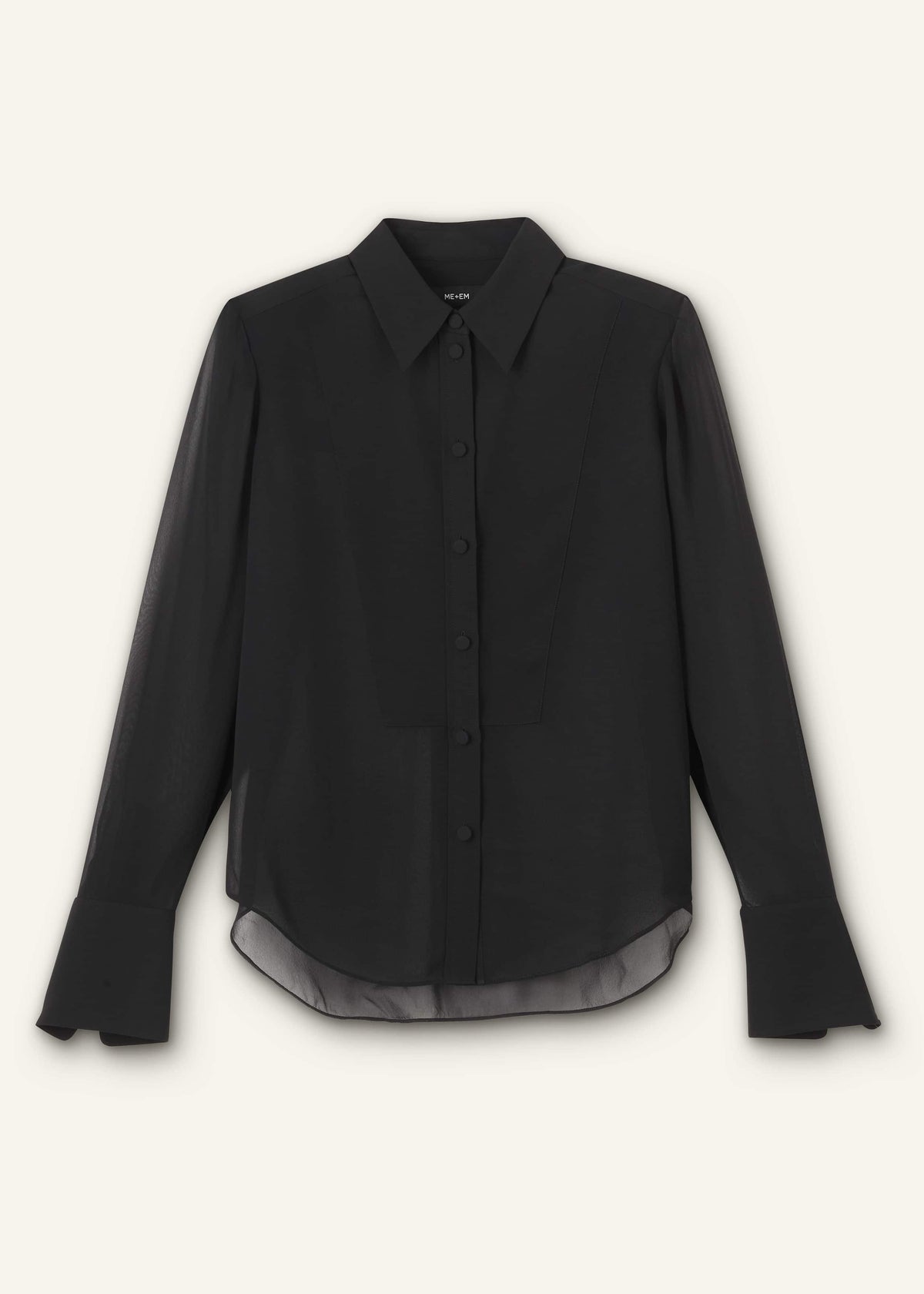 ME+EM Black Sheer Silk Evening Blouse