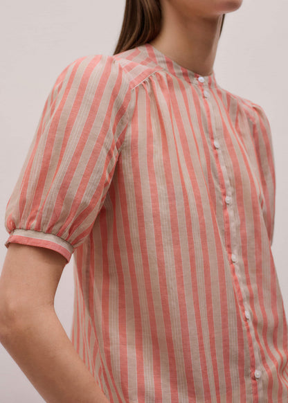 ME+EM Orange Stripe Blouse + Tie
