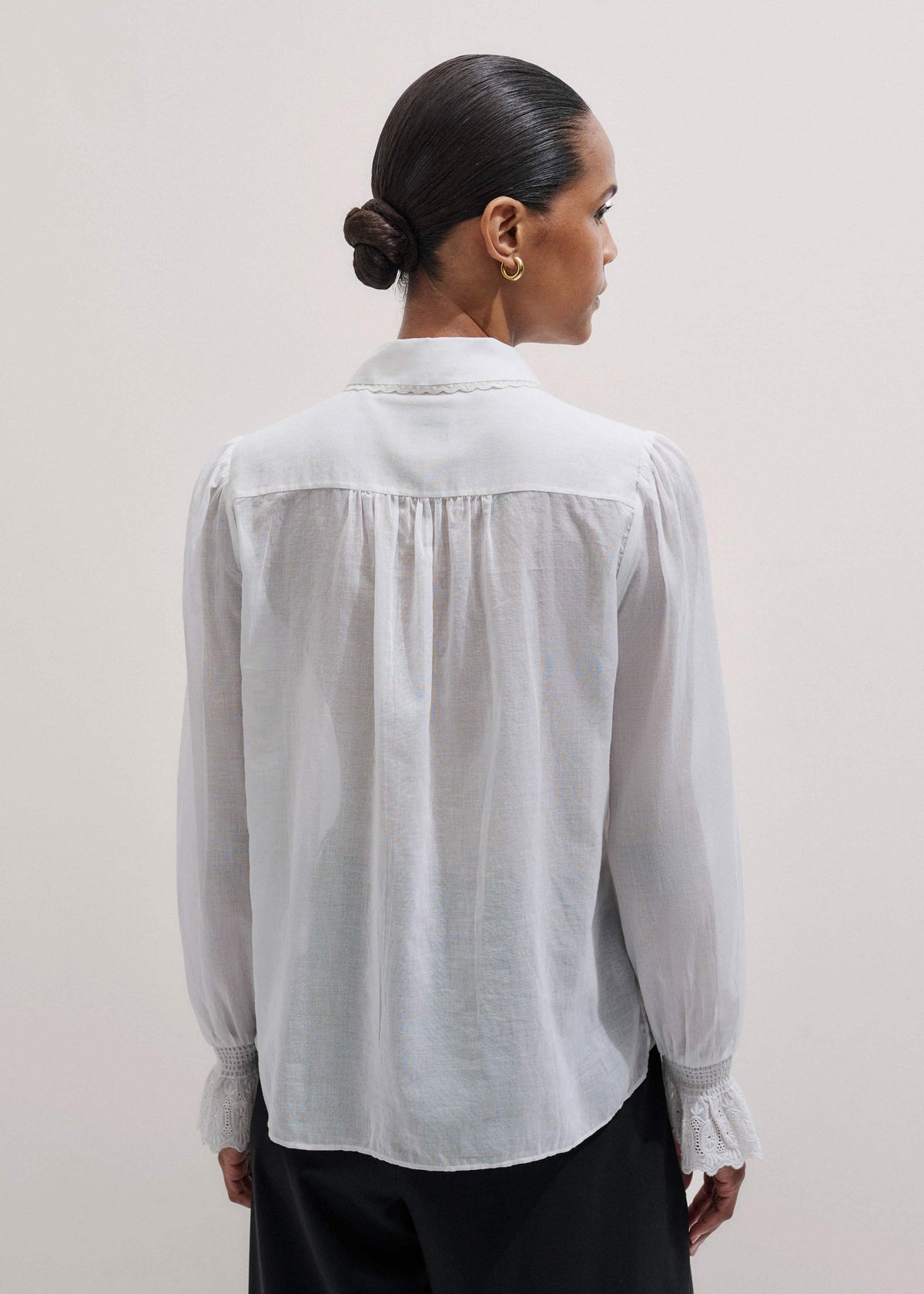 ME+EM White Intricate Embroidery Blouse