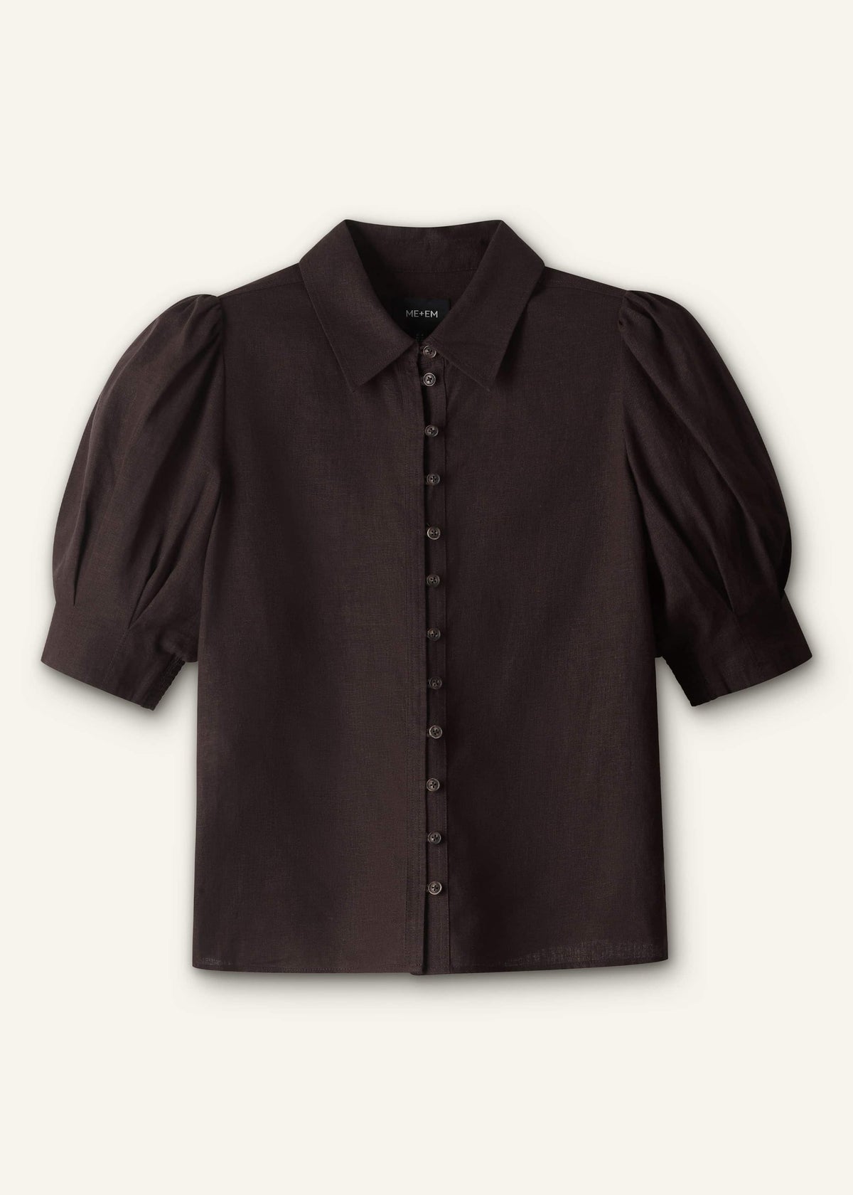 ME+EM Brown Feminine Sleeve Blouse
