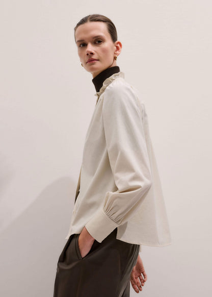 ME+EM Cream Super Soft Micro Cord Blouse