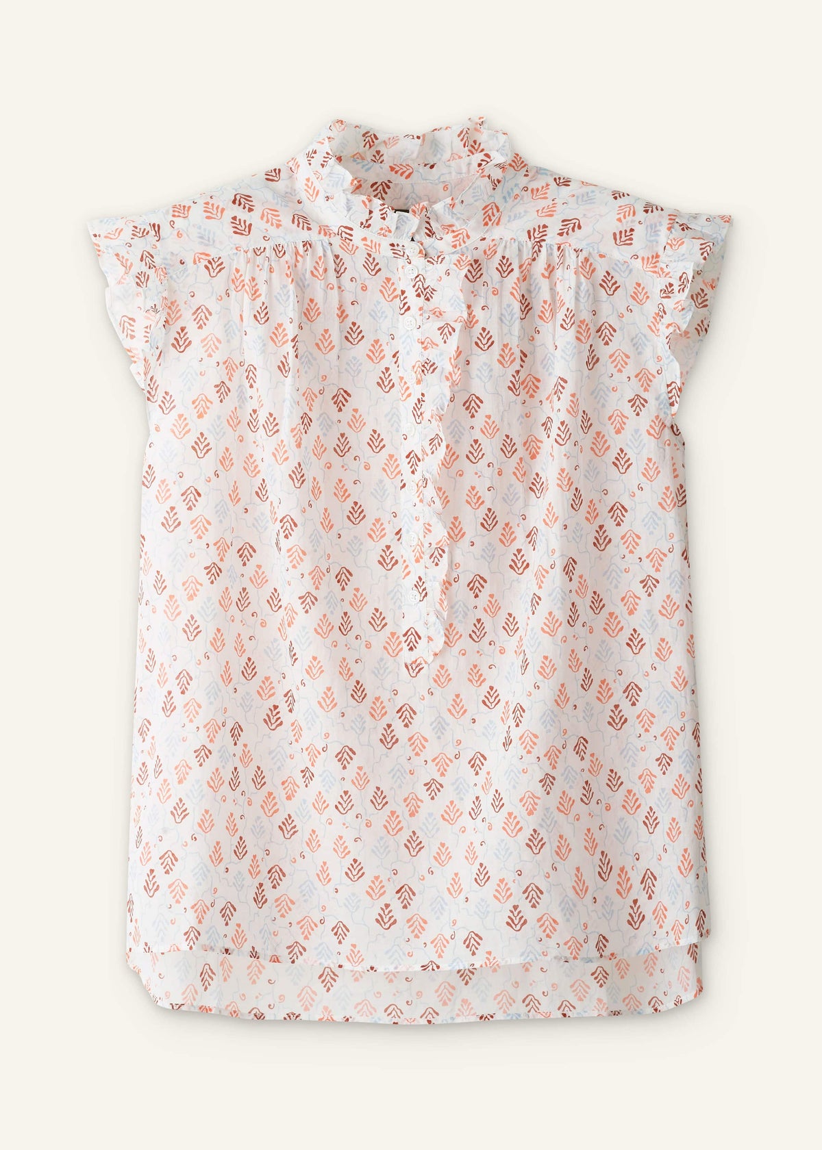 ME+EM Cream Cap Sleeve Straight Top