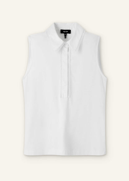 ME+EM White Collared Layering Tank