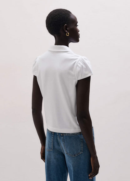 ME+EM White Cap Sleeve Polo Tee