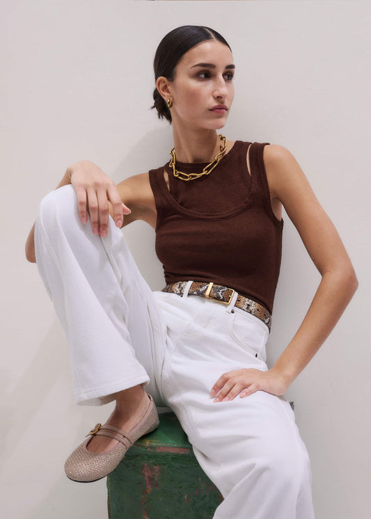 ME+EM Cinnamon Brown 2-In-1 Vest