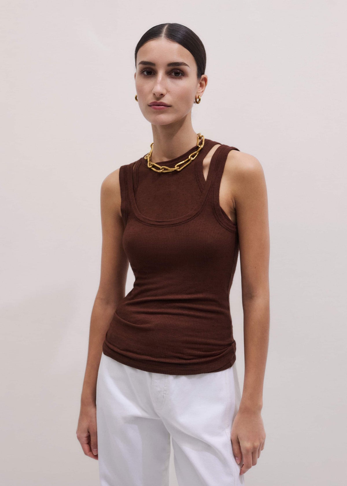 ME+EM Cinnamon Brown 2-In-1 Vest