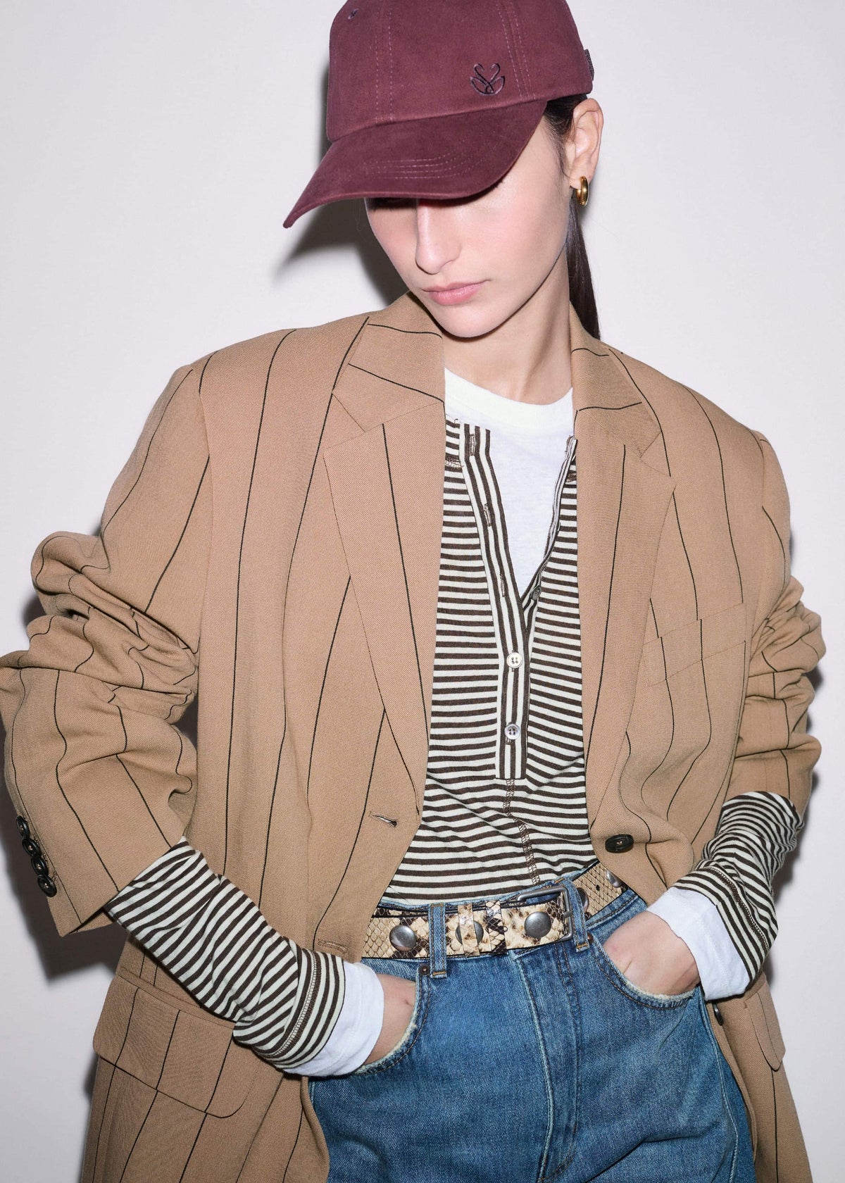 ME+EM Brown Double Layer Top