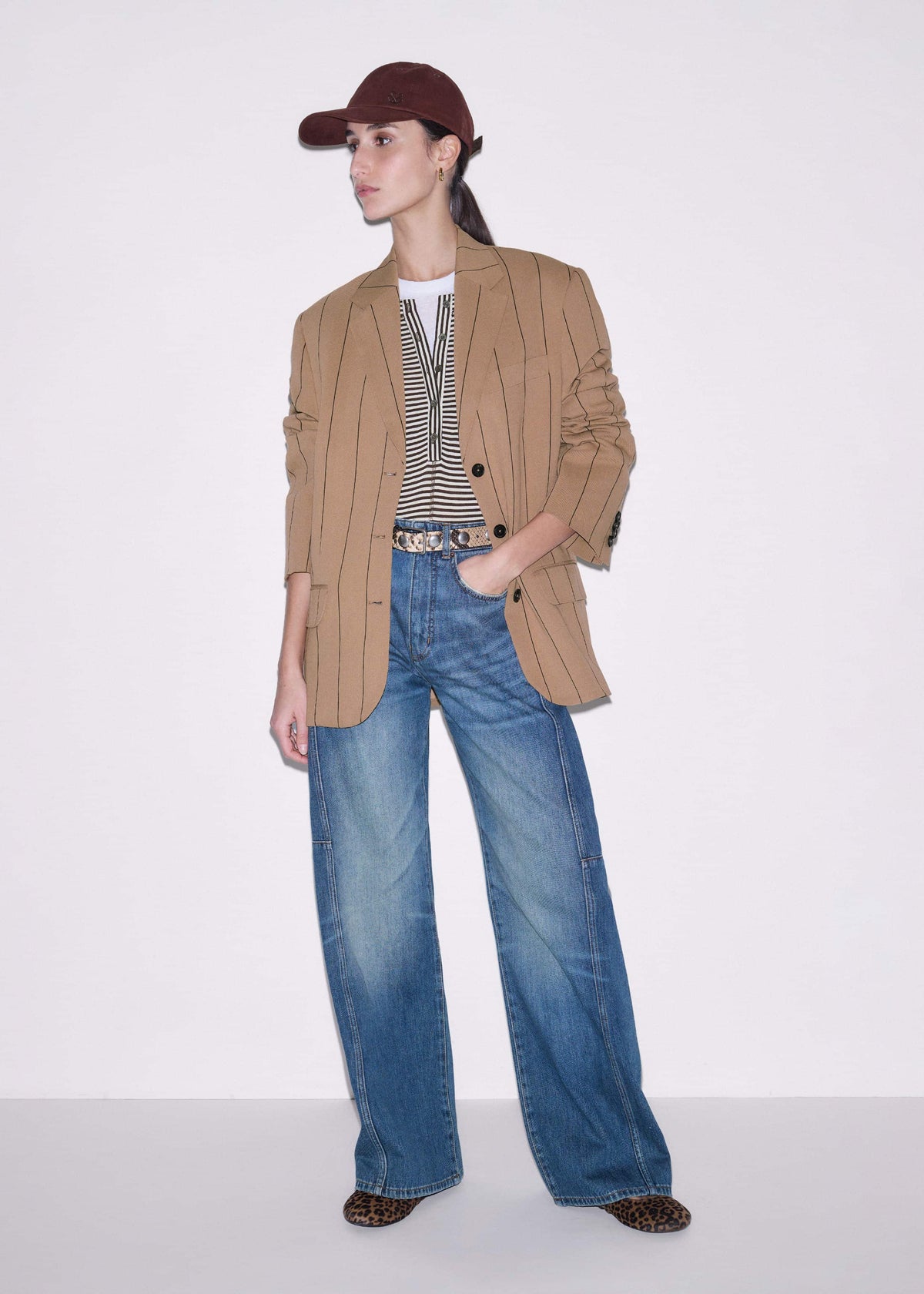 ME+EM Brown Double Layer Top