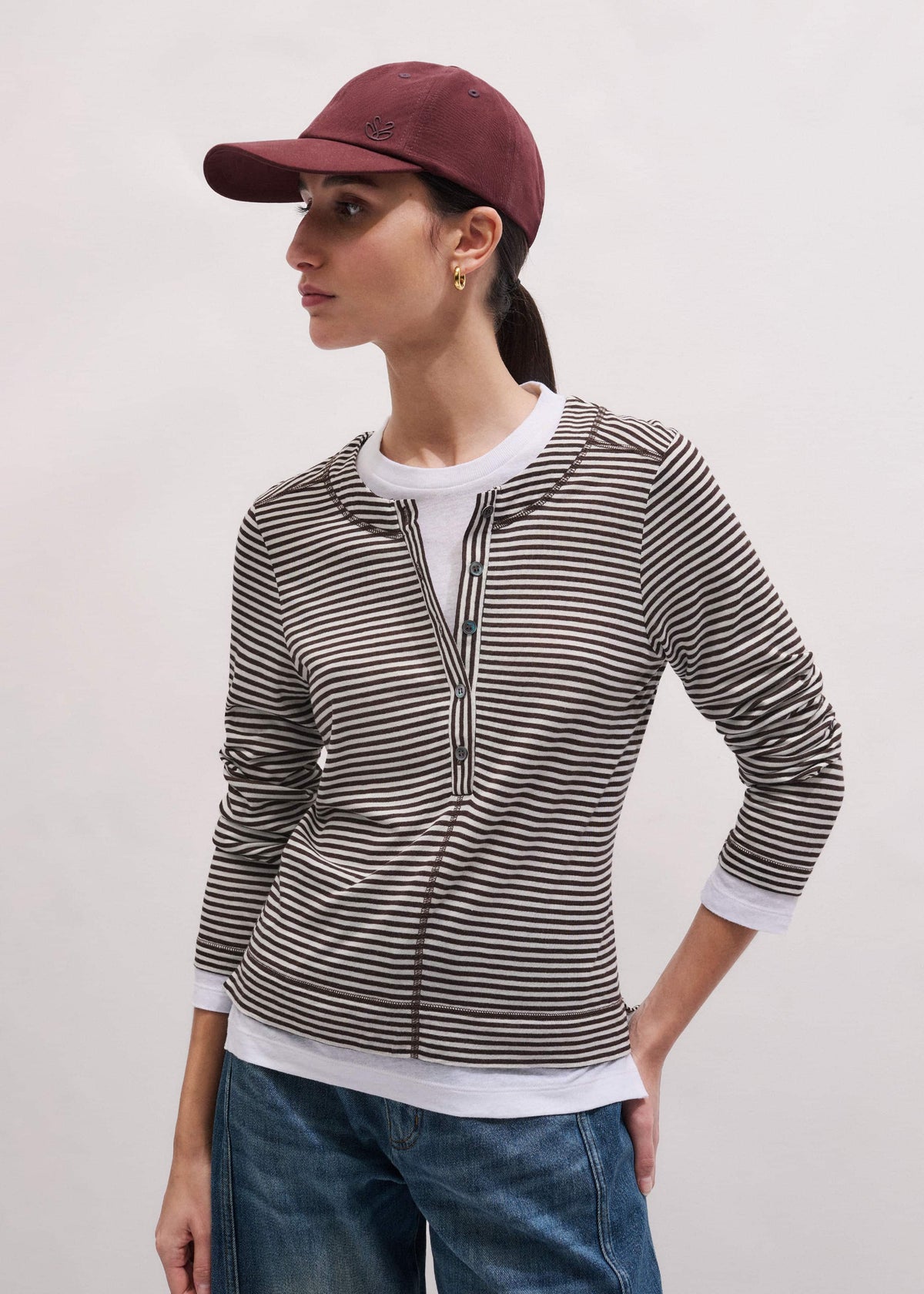 ME+EM Brown Double Layer Top